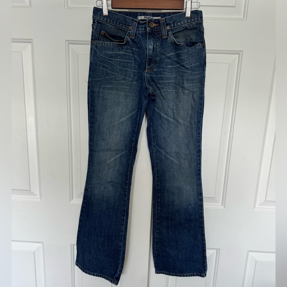 Mavi Jeans Size 26 Molly 136 Flare Leg Low Rise Zip Fly Denim Blue Women’s